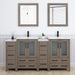 Brescia 72" Double Sink Bathroom Vanity Combo Set, 4 Cabinets, 2 Shelves Ceramic Top Bathroom Cabinet with Two Free Mirrors - HomeBeyond