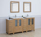 Brescia 72" Double Sink Bathroom Vanity Combo Set, 4 Cabinets, 2 Shelves Ceramic Top Bathroom Cabinet with Two Free Mirrors - HomeBeyond