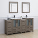 Brescia 72" Double Sink Bathroom Vanity Combo Set, 4 Cabinets, 2 Shelves Ceramic Top Bathroom Cabinet with Two Free Mirrors - HomeBeyond