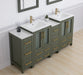 Brescia 72" Double Sink Bathroom Vanity Combo Set, 4 Cabinets, 2 Shelves Ceramic Top Bathroom Cabinet with Two Free Mirrors - HomeBeyond