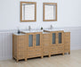 Brescia 84" Double Sink Bathroom Vanity Combo Set, 3 Side Cabinets 2 Shelves Ceramic Top Bathroom Cabinet with Free Mirrors - HomeBeyond