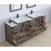 Brescia 84" Double Sink Bathroom Vanity Combo Set, 3 Side Cabinets 2 Shelves Ceramic Top Bathroom Cabinet with Free Mirrors - HomeBeyond
