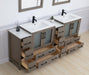 Brescia 84" Double Sink Modern Bathroom Vanity Set, Compact 2 Shelves 10 Drawers White Ceramic Top Bathroom Cabinet with Free Mirrors - HomeBeyond