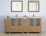 Brescia 84" Double Sink Modern Bathroom Vanity Set, Compact 2 Shelves 10 Drawers White Ceramic Top Bathroom Cabinet with Free Mirrors - HomeBeyond