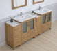 Brescia 84" Double Sink Modern Bathroom Vanity Set, Compact 2 Shelves 10 Drawers White Ceramic Top Bathroom Cabinet with Free Mirrors - HomeBeyond