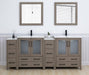 Brescia 84" Double Sink Modern Bathroom Vanity Set, Compact 2 Shelves 10 Drawers White Ceramic Top Bathroom Cabinet with Free Mirrors - HomeBeyond
