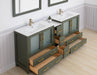 Brescia 84"Double Sink Modern Bathroom Vanity Set, 2 Shelves 7 Drawers - Ceramic Top & Bathroom Cabinet with Free Mirrors - HomeBeyond