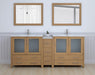 Brescia 84"Double Sink Modern Bathroom Vanity Set, 2 Shelves 7 Drawers - Ceramic Top & Bathroom Cabinet with Free Mirrors - HomeBeyond
