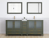 Brescia 84"Double Sink Modern Bathroom Vanity Set, 2 Shelves 7 Drawers - Ceramic Top & Bathroom Cabinet with Free Mirrors - HomeBeyond