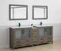 Brescia 84"Double Sink Modern Bathroom Vanity Set, 2 Shelves 7 Drawers - Ceramic Top & Bathroom Cabinet with Free Mirrors - HomeBeyond