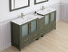 Brescia 84"Double Sink Modern Bathroom Vanity Set, 2 Shelves 7 Drawers - Ceramic Top & Bathroom Cabinet with Free Mirrors - HomeBeyond