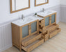 Brescia 84"Double Sink Modern Bathroom Vanity Set, 2 Shelves 7 Drawers - Ceramic Top & Bathroom Cabinet with Free Mirrors - HomeBeyond