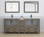 Brescia 84"Double Sink Modern Bathroom Vanity Set, 2 Shelves 7 Drawers - Ceramic Top & Bathroom Cabinet with Free Mirrors - HomeBeyond