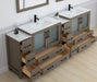 Brescia 96" Double Sink Modern Bathroom Vanity Set, 2 Shelves 10 Drawers Ceramic Top Bathroom Cabinet with Free Mirrors - HomeBeyond