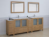 Brescia 96" Double Sink Modern Bathroom Vanity Set, 2 Shelves 10 Drawers Ceramic Top Bathroom Cabinet with Free Mirrors - HomeBeyond