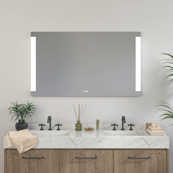 Large LED Lighted Bathroom Vanity Wall Mirror with Dual Touch Sensor and Bluetooth - HomeBeyond
