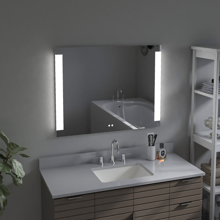 Large LED Lighted Bathroom Vanity Wall Mirror with Dual Touch Sensor and Bluetooth - HomeBeyond