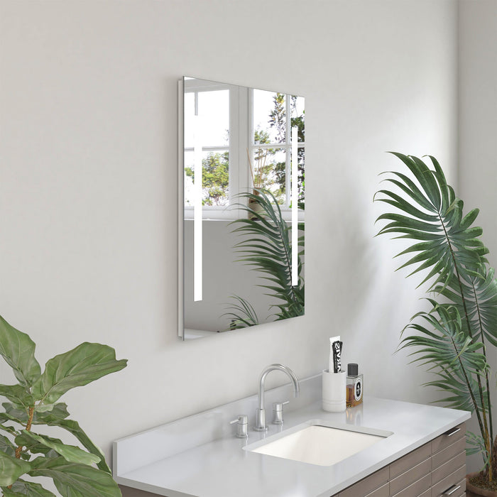 Large LED Lighted Bathroom Vanity Wall Mirror with Rock Switch - HomeBeyond
