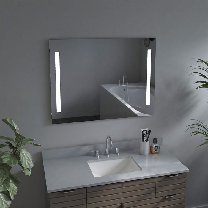 Large LED Lighted Bathroom Vanity Wall Mirror with Rock Switch - HomeBeyond
