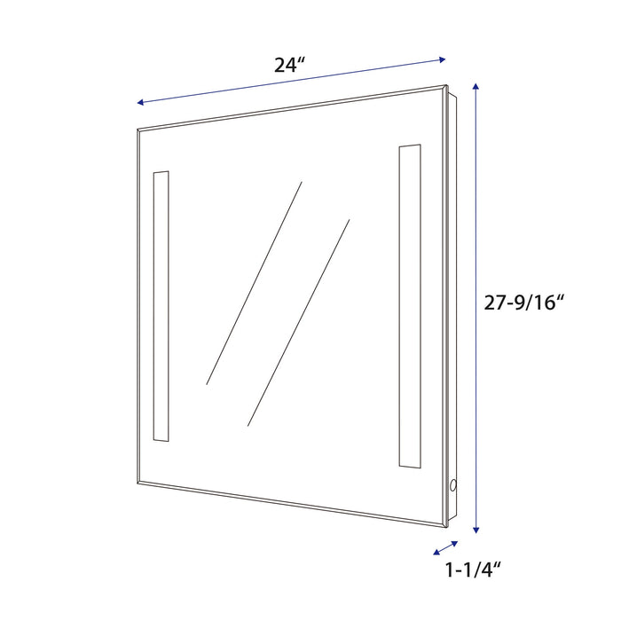 Large LED Lighted Bathroom Vanity Wall Mirror with Rock Switch - HomeBeyond