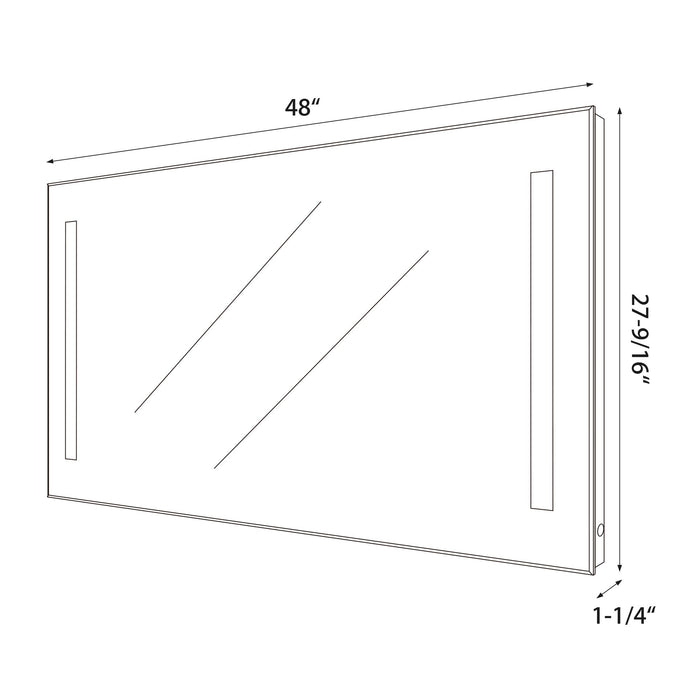 Large LED Lighted Bathroom Vanity Wall Mirror with Rock Switch - HomeBeyond