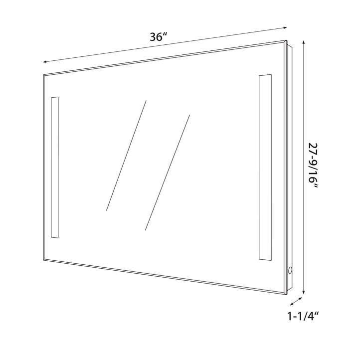 Large LED Lighted Bathroom Vanity Wall Mirror with Rock Switch - HomeBeyond