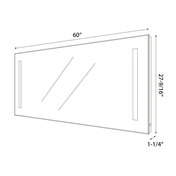 Large LED Lighted Bathroom Vanity Wall Mirror with Rock Switch - HomeBeyond
