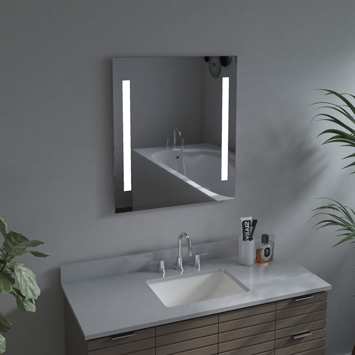 Large LED Lighted Bathroom Vanity Wall Mirror with Rock Switch - HomeBeyond