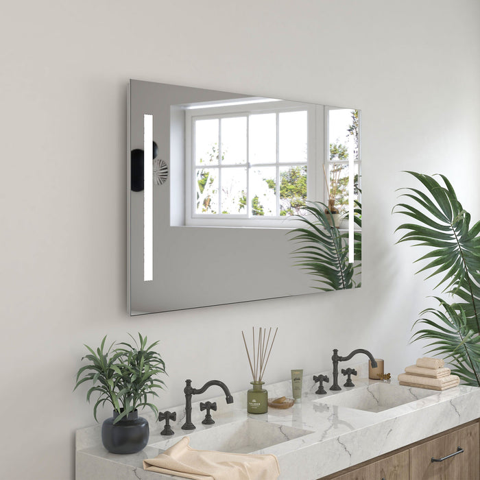 Large LED Lighted Bathroom Vanity Wall Mirror with Rock Switch - HomeBeyond