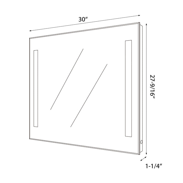 Large LED Lighted Bathroom Vanity Wall Mirror with Rock Switch - HomeBeyond