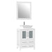 Ravenna 24" Single Sink Bathroom Vanity Combo Set, 2-Drawers, Single Shelf, Single Cabinet White Engineered Marble Top and Ceramic Vessel Sink Bathroom Cabinet with Mirror - HomeBeyond