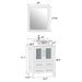 Ravenna 24" Single Sink Bathroom Vanity Combo Set, 2-Drawers, Single Shelf, Single Cabinet White Engineered Marble Top and Ceramic Vessel Sink Bathroom Cabinet with Mirror - HomeBeyond