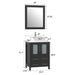Ravenna 24" Single Sink Bathroom Vanity Combo Set, 2-Drawers, Single Shelf, Single Cabinet White Engineered Marble Top and Ceramic Vessel Sink Bathroom Cabinet with Mirror - HomeBeyond