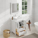 Ravenna 24" Single Sink Bathroom Vanity Combo Set, 2-Drawers, Single Shelf, Single Cabinet White Engineered Marble Top and Ceramic Vessel Sink Bathroom Cabinet with Mirror - HomeBeyond