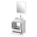 Ravenna 24" Single Sink Bathroom Vanity Combo Set, 2-Drawers, Single Shelf, Single Cabinet White Engineered Marble Top and Ceramic Vessel Sink Bathroom Cabinet with Mirror - HomeBeyond