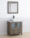 Ravenna 30" Single Sink Small Bathroom Vanity Set, 2 Drawers 1 Shelf Engineered Marble Top and Ceramic Vessel Sink Bathroom Cabinet with Mirror - HomeBeyond