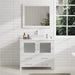 Ravenna 36" Single Sink Bathroom Vanity Combo Set, 2 Drawers 1 Shelf Single Cabinet White Engineered Marble Top and Ceramic Sink Bathroom Cabinet with Free Mirror - HomeBeyond