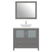 Ravenna 36" Single Sink Bathroom Vanity Combo Set, 2 Drawers 1 Shelf Single Cabinet White Engineered Marble Top and Ceramic Sink Bathroom Cabinet with Free Mirror - HomeBeyond