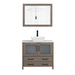 Ravenna 36" Single Sink Bathroom Vanity Combo Set, 2 Drawers 1 Shelf Single Cabinet White Engineered Marble Top and Ceramic Sink Bathroom Cabinet with Free Mirror - HomeBeyond
