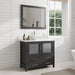 Ravenna 36" Single Sink Bathroom Vanity Combo Set, 2 Drawers 1 Shelf Single Cabinet White Engineered Marble Top and Ceramic Sink Bathroom Cabinet with Free Mirror - HomeBeyond