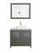Ravenna 36" Single Sink Bathroom Vanity Combo Set, 2 Drawers 1 Shelf Single Cabinet White Engineered Marble Top and Ceramic Sink Bathroom Cabinet with Free Mirror - HomeBeyond