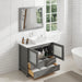 Ravenna 36" Single Sink Bathroom Vanity Combo Set, 2 Drawers 1 Shelf Single Cabinet White Engineered Marble Top and Ceramic Sink Bathroom Cabinet with Free Mirror - HomeBeyond