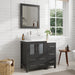 Ravenna 36" Single Sink Bathroom Vanity Combo Set, 5 Drawers 1 Shelf 2 Cabinet White Engineered Marble Top with Free Mirror - HomeBeyond