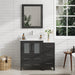 Ravenna 36" Single Sink Bathroom Vanity Combo Set, 5 Drawers 1 Shelf 2 Cabinet White Engineered Marble Top with Free Mirror - HomeBeyond