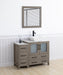 Ravenna 42" Single Sink Bathroom Vanity Combo Set, 5 Drawers 1 Shelf 2 Cabinet White Engineered Marble Top and Ceramic Vessel Sink Bathroom Cabinet with Free Mirror - HomeBeyond