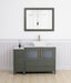 Ravenna 48" Single Sink Bathroom Vanity Combo Set, 5 Drawers 1 Shelf 2 Cabinet White Engineered Marble Top and Ceramic Vessel Sink Bathroom Cabinet with Free Mirror - HomeBeyond