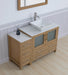 Ravenna 48" Single Sink Bathroom Vanity Combo Set, 5 Drawers 1 Shelf 2 Cabinet White Engineered Marble Top and Ceramic Vessel Sink Bathroom Cabinet with Free Mirror - HomeBeyond