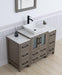 Ravenna 48" Single Sink Bathroom Vanity Combo Set, 8 - Drawers, 1 - Shelf, 3 Cabinet White Engineered Marble Top and Ceramic Vessel Sink Bathroom Cabinet with Free Mirror - HomeBeyond