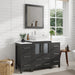 Ravenna 48" Single Sink Bathroom Vanity Combo Set, 8-Drawers, 1-Shelf, 3 Cabinet White Engineered Marble Top and Ceramic Vessel Sink Bathroom Cabinet with Free Mirror - HomeBeyond