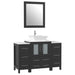 Ravenna 48" Single Sink Bathroom Vanity Combo Set, 8-Drawers, 1-Shelf, 3 Cabinet White Engineered Marble Top and Ceramic Vessel Sink Bathroom Cabinet with Free Mirror - HomeBeyond